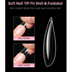 اضافر اصطناعية شفاف 120 قطعة