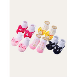 جوارب أطفال 5 ازواج قطنية جميلة للبنات الصغار