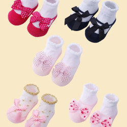 جوارب أطفال 5 ازواج قطنية جميلة للبنات الصغار