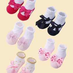 جوارب أطفال 5 ازواج قطنية جميلة للبنات الصغار