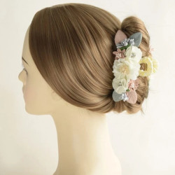 قباضة شعر زهور متعددة الألوان