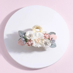 قباضة شعر زهور متعددة الألوان