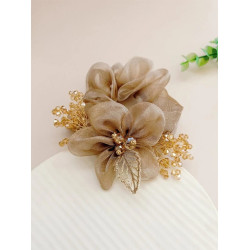 ربطة شعر ذهبية مزخرفة باللؤلؤ المركن