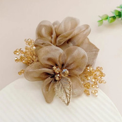 ربطة شعر ذهبية مزخرفة باللؤلؤ المركن