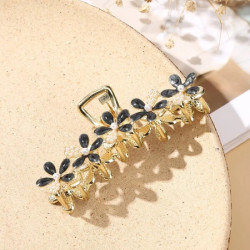 قباضة شعر لؤلؤ صناعي مزخرف بزهر قطعة واحدة