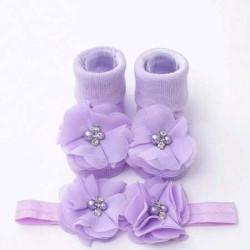 مجموعة شرائط شعر وجوارب للرضع