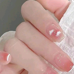 الأظافر مع 24 قطعة قصير بيضاوي