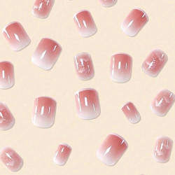 الأظافر مع 24 قطعة قصير بيضاوي