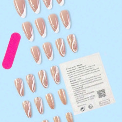 فن أظافر على شكل لوزيّ متوسط الطول 24 قطعة