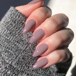 طويل لوز شكل مصباح رمادي أظافر اصطناعية طقم