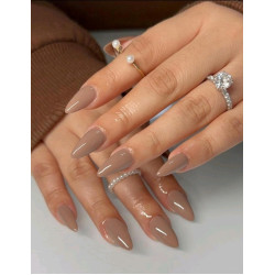 اظافر اصطناعية 24 قطعة بني فاتح