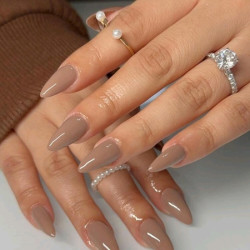 اظافر اصطناعية 24 قطعة بني فاتح