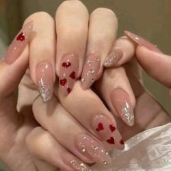 مجموعة أظافر كاملة مكونة من 24 قطعة للأظافر المزينة