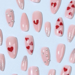 مجموعة أظافر كاملة مكونة من 24 قطعة للأظافر المزينة