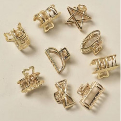 مشبك شعر بتصميم قلب طفلة صغيرة - 9 قطع