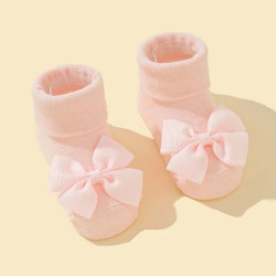 جوارب قطن مزخرف بعقدة الفراشة زوج واحد للأطفال