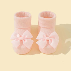 جوارب قطن مزخرف بعقدة الفراشة زوج واحد للأطفال