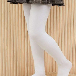 جوارب بنات كاملة باللون الابيض 