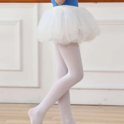 جوارب بنات كاملة باللون الابيض 