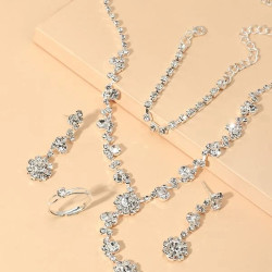 طقم اكسسوار بزهور حجر الراين - 5 قطع