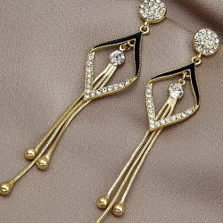 اقراط حجر الراين طويلة متدلية 