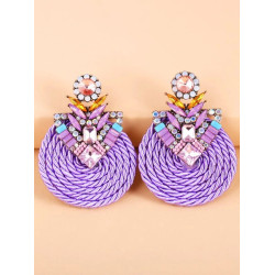 أقراط مسماري مزخرف بحجر الراين