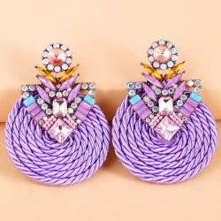 أقراط مسماري مزخرف بحجر الراين