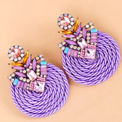 أقراط مسماري مزخرف بحجر الراين