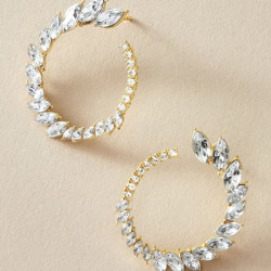 اقراط حلقي مزخرف بحجر الراين 