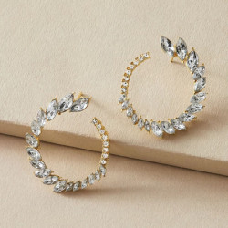 اقراط حلقي مزخرف بحجر الراين 