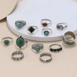 مجموعة خواتم 12 قطعة