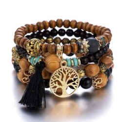 سوار بشكل مسبحة عريضة  4 قطع