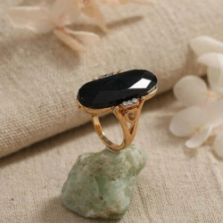 خاتم بيضاوي بحجر اسود 