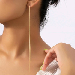 اقراط الموضة متدلية سلسلة ذهبي