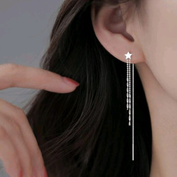 زوج اقراط فضي نجمة