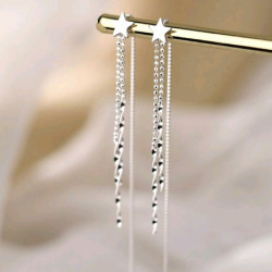 زوج اقراط فضي نجمة