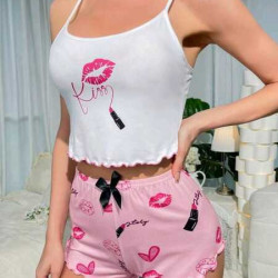 طقم بيجامة صدرية كامي وبنطلون القصير