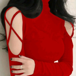 تي شيرت نسائي متقاطع مع كتف بارد