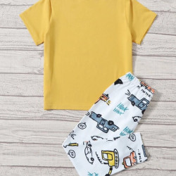 طقم بجامة برسوم سيارة للأولاد