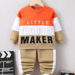 طقم كاجوال قطعتين بألوان متباينة للأطفال