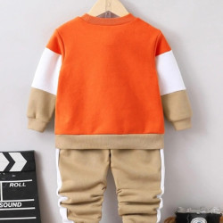 طقم كاجوال قطعتين بألوان متباينة للأطفال