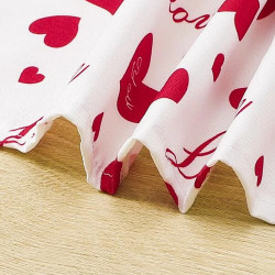 فستان بطباعة قلوب وعبارة للبنات 