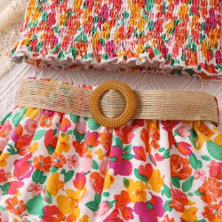 طقم تنورة ولباس علوي بطباعة الازهار