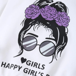 طقم كاجوال بطباعة جرافيك للبنات 