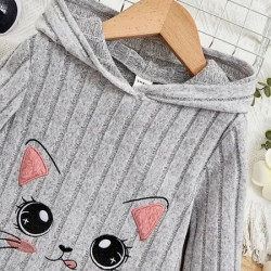 فستان كاجوال للبنات الصغار بتطريز قطة