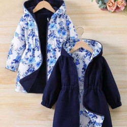 جاكيت بنات وجهين بطباعة ازهار وسادة 