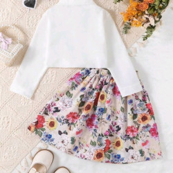 مجموعة طقم رسمية قميص وتنورة زهرية للبنات
