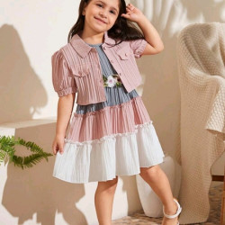 طقم فستان بناتي راقي بالوان جميلة