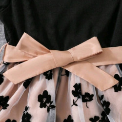 فستان بلوفر للفتيات الصغيرات بدون أكتاف وأكمام قصيرة