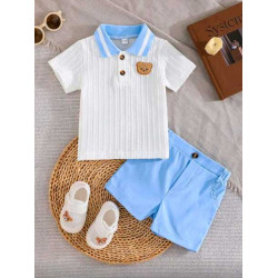 شورت وقميص للأولاد الصغار 